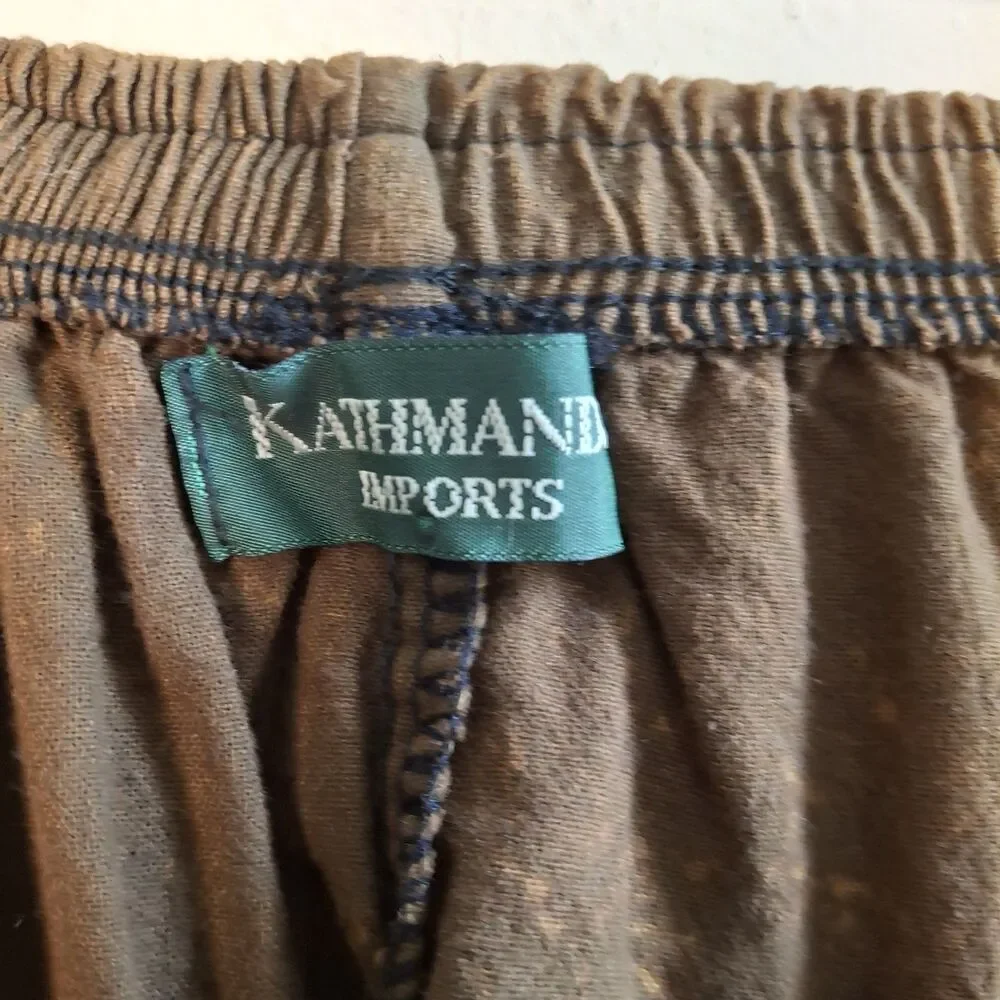 Kathmandu Patchwork Harem Pant Drop Crotch M Boho Festival Hippie Yoga Grunge